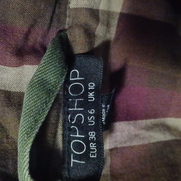 Topshop Olive green Field Jacket, with draw string hoodie Sz. 6 - Picture 8 of 9